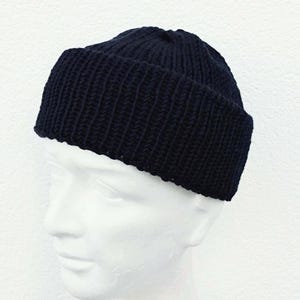 Mens merino wool fisherman beanie , Knit watch cap, docker hat, warm outdoor winter hat