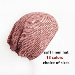 Linen beanie summer beanie slouch beanie for women lightweight beanie summer women hat