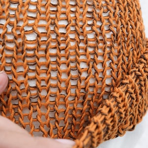 Orange brown Fisherman Beanie in cotton and linen, breathable, soft, perfect for summer wear