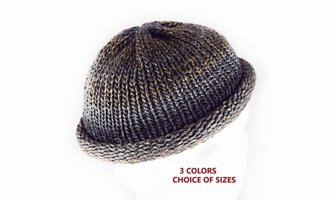 Roll up Beanie,knitted Cap,rolled Beanie,mens Knit Cap, Mens Beanie,big
