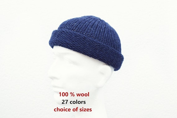 Fisherman beanie fisherman wool hat Docker beanie Man knit wool beanie Big head hat Winter man beanie hat