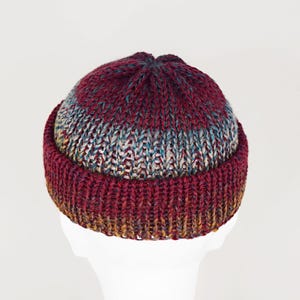 Mens wool beanie hat Beanie fisherman Mens winter hats for big head Docker skull hat Short beanie immagine 3