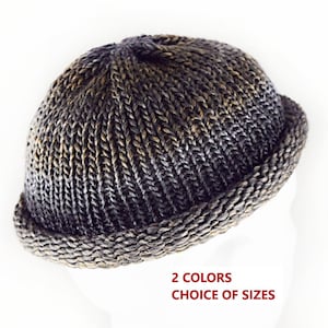 Roll up beanie knitted cap rolled beanie beanie hat for men mens knit cap mens beanie big head hat brim roll hat