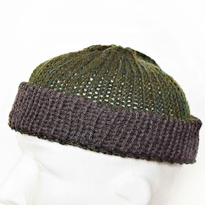 Docker Hat Wool Trawler hat Brown green hat fisherman hat beanie hat for men sailor beanie cap Mens Short hat Wool Fisher Hat