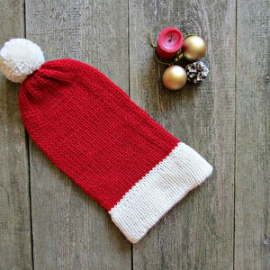 Santa Hat, Knit Christmas Hat, Santa Claus Hat, Big head Santa Hat image 3