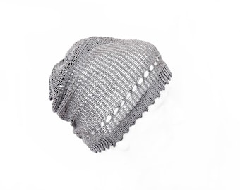 Womens summer beanie baggy beanie womens slouch hat grey womens beanie for women light beanie custom knit hat