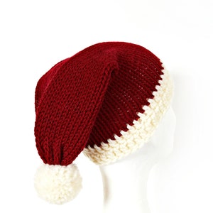 Santa Hat, Knit Christmas Hat, Santa Claus Hat, Big head Santa Hat image 4