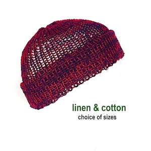 Fisherman beanie men Short beanie skull cap Docker cap Summer linen beanie