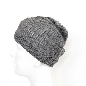 Light summer knit beanie for men, breathable cotton lightweight beanie