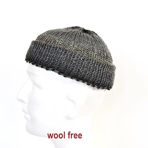 Knit fisherman hat mens short beanie mens winter beanie beanie hat for men trawler beanie big head beanie