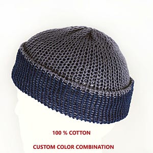 Double knit beanie Mens beanie hat for men Fisherman beanie men beanies for men docker cap Handmade cotton beanie Custom color beanie