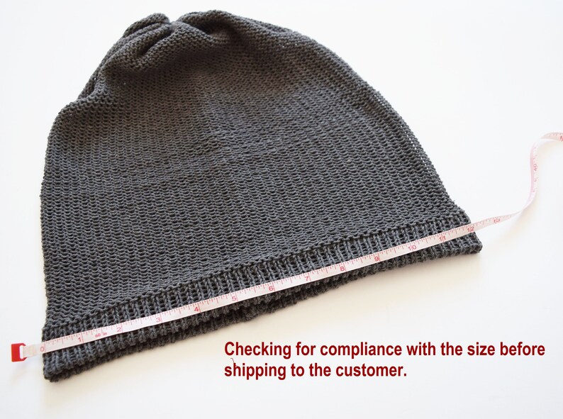 Light summer knit beanie for men, breathable cotton lightweight beanie