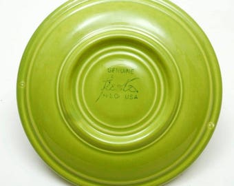 Chartreuse Green "Genuine" Older Fiesta / Fiestaware Saucer - Art Deco Design - Mid-Century Homer Laughlin Dish / Plate