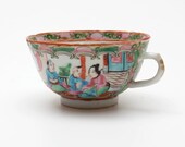 19th C Antique Chinese Export Porcelain - Intricate Famille Rose Mandarin Design - Hand Painted w Panels of People in Scenes - Stamped China
