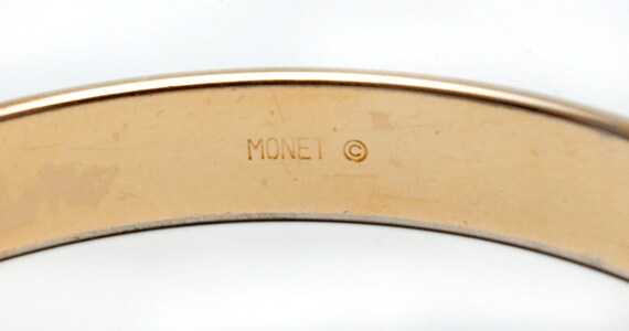 Mid-Century Monet Gold Tone Bangle Bracelet - 196… - image 2