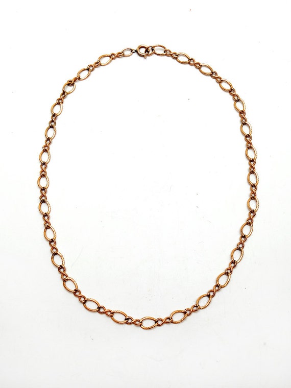 Long GOLDEN CHAIN w/ Brushed LINK Design - 1980s