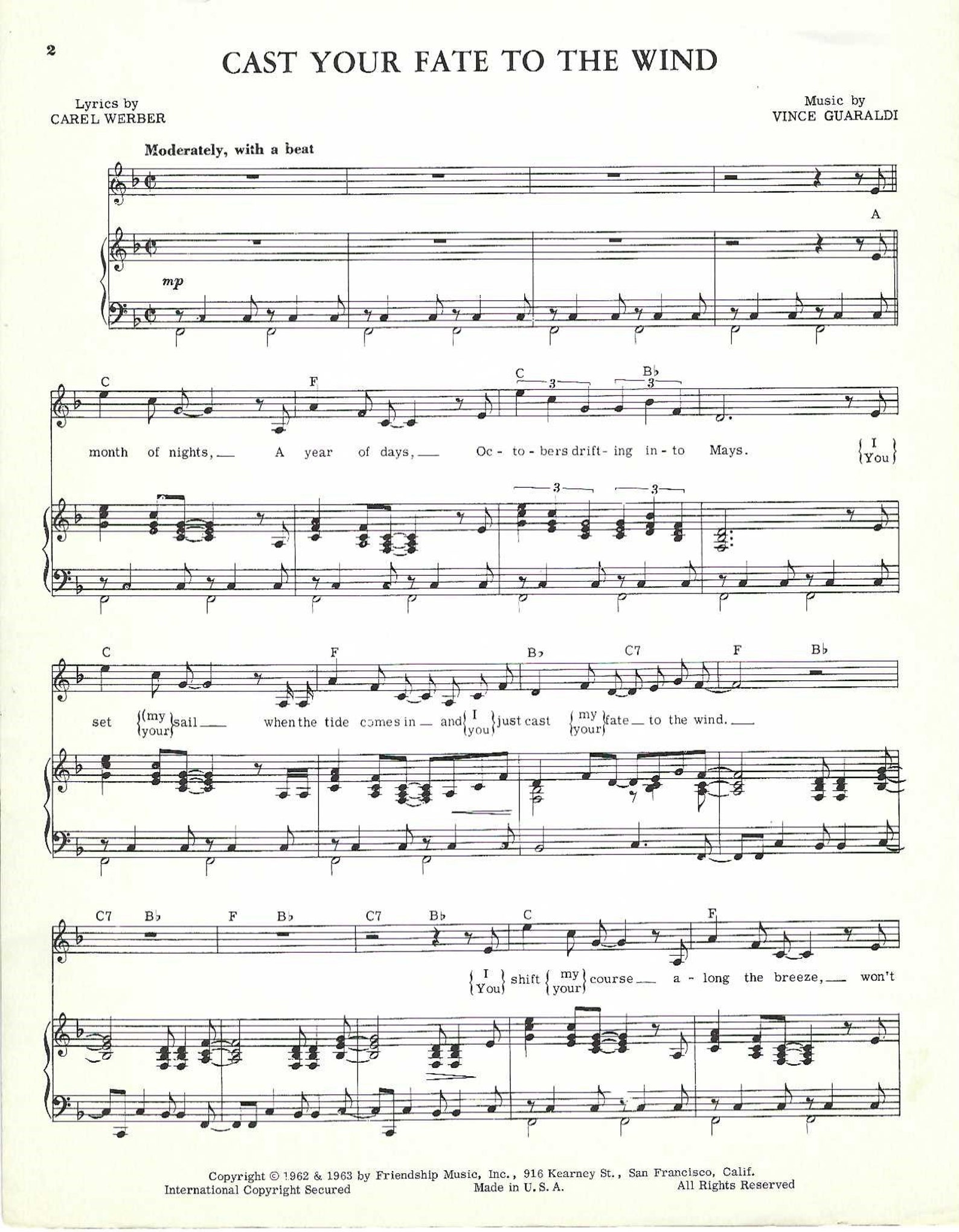 Original Mid-Century 1960s Sheet Music Sheet Music for - Etsy France
