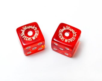 Large Ruby Red Bakelite Dice from Bob Stupak's Vegas World Casino in Nevada - Vintage 1970s - Mid-Century Collectible