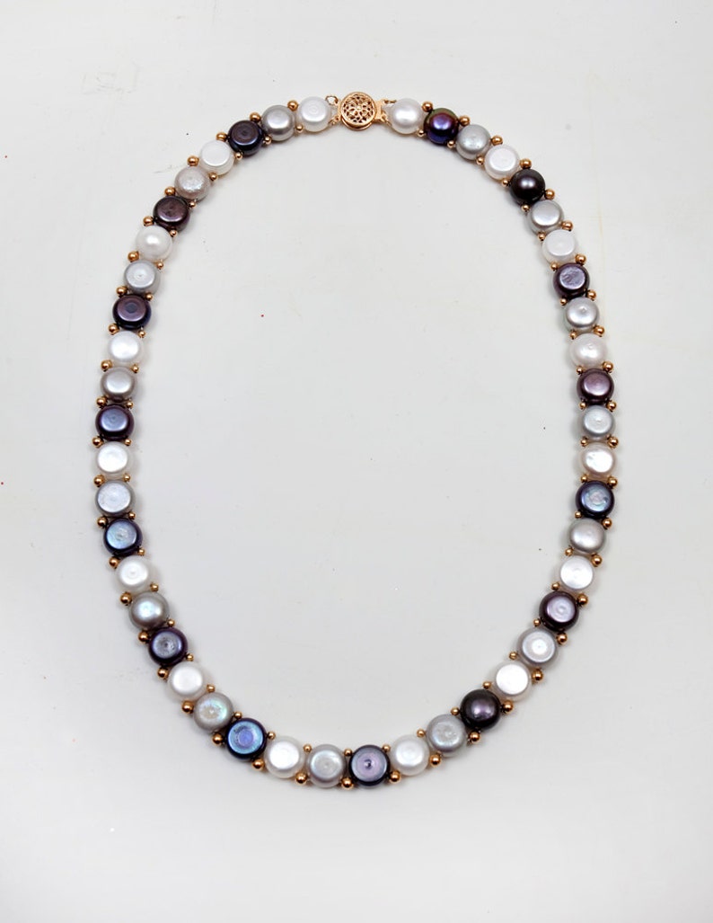 Fine 1990s Choker Necklace With Tricolor Pearls Ivory / Etsy