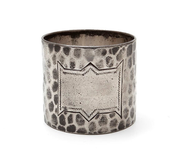 Hammered Steel Napkin Ring W Etched Open Area for Name or Etsy