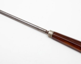 Marvelous 1940s Mid-Century Kitchen Primitive - Knife Sharpener w Chocolate Brown Bakelite Handle