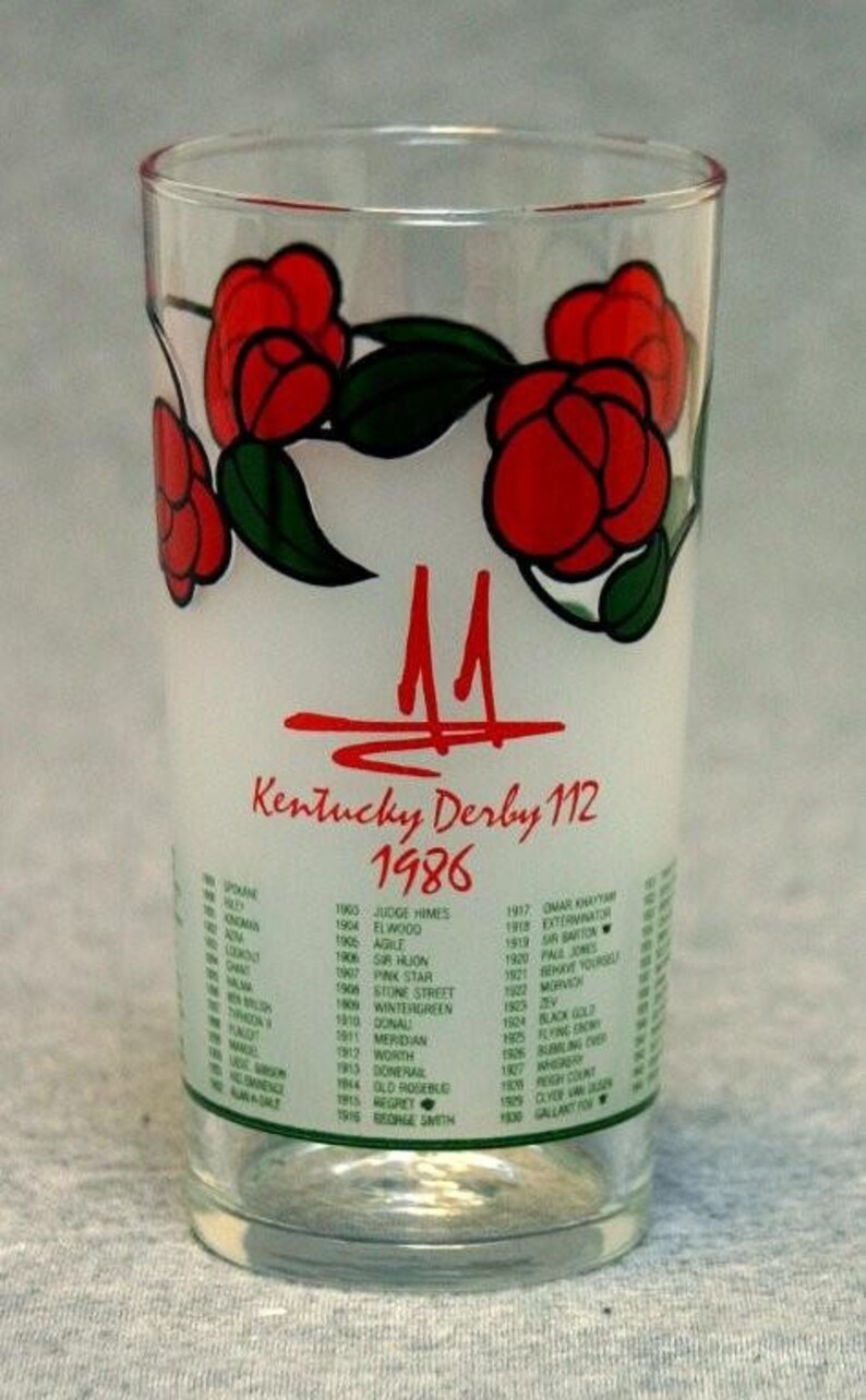 1986 Kentucky Derby Mint Julep Glass ferdinand Etsy