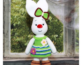 Easter Bunny Crochet Decor - Customizable Easter Decoration with Authentication Card