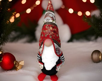 Red Pomegranate Authentic Armenian Gnomes -Decor for Armenian Culture - Whimsical Decor Traditional Taraz Hats and Armenian Rug Fabric