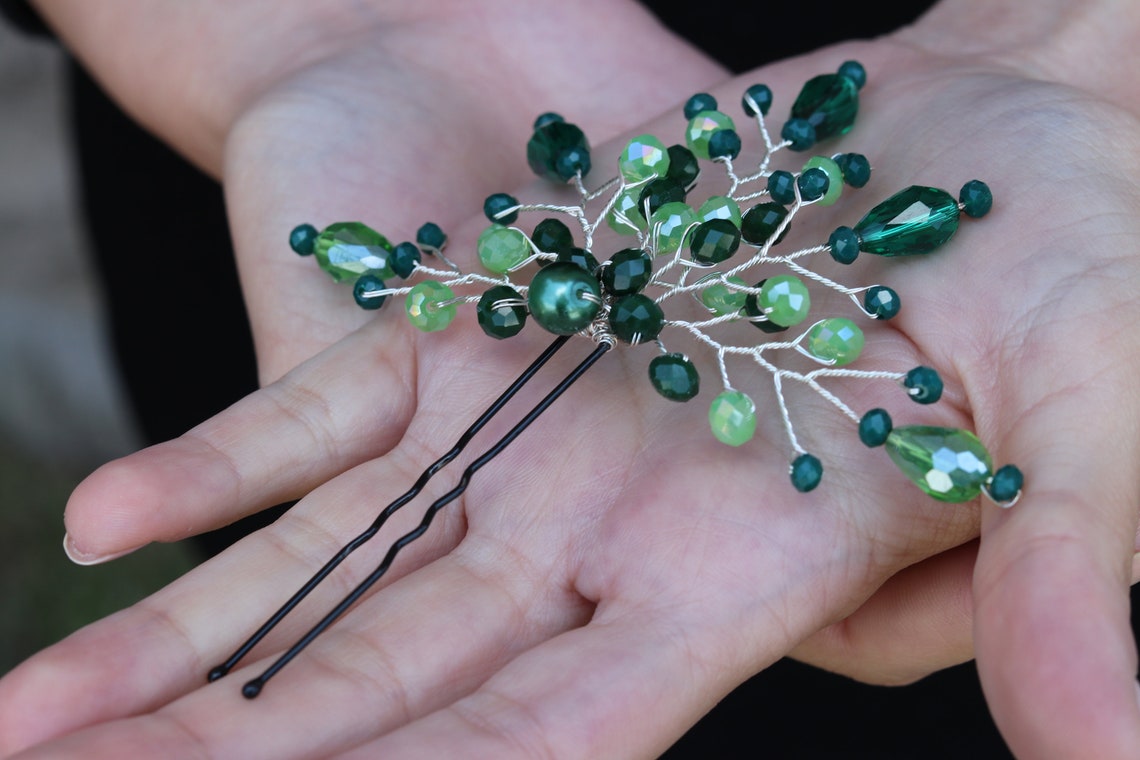 Green Hair Piece Summer Accessories Short Hair Vine Etsy UK