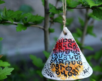 Armenian Flag Alphabet Bell - Office Bar or Dorm Decor - Housewarming or Mens Gift