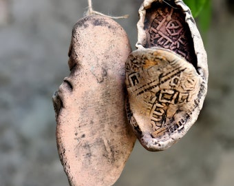 Custome Order For Arpy -TWO Organic Clay and Earthen Minerals Good Luck Amulet Armenian Shoes
