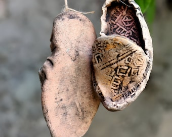 Custome Order For Arpy -TWO Organic Clay and Earthen Minerals Good Luck Amulet Armenian Shoes