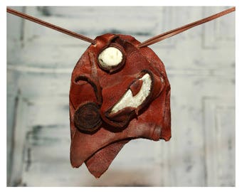 Leather Bib Necklace - Statement Necklace - Leather Necklace - Art Deco Necklace - Fashion Necklace - Leather Jewelry - Gift For Her
