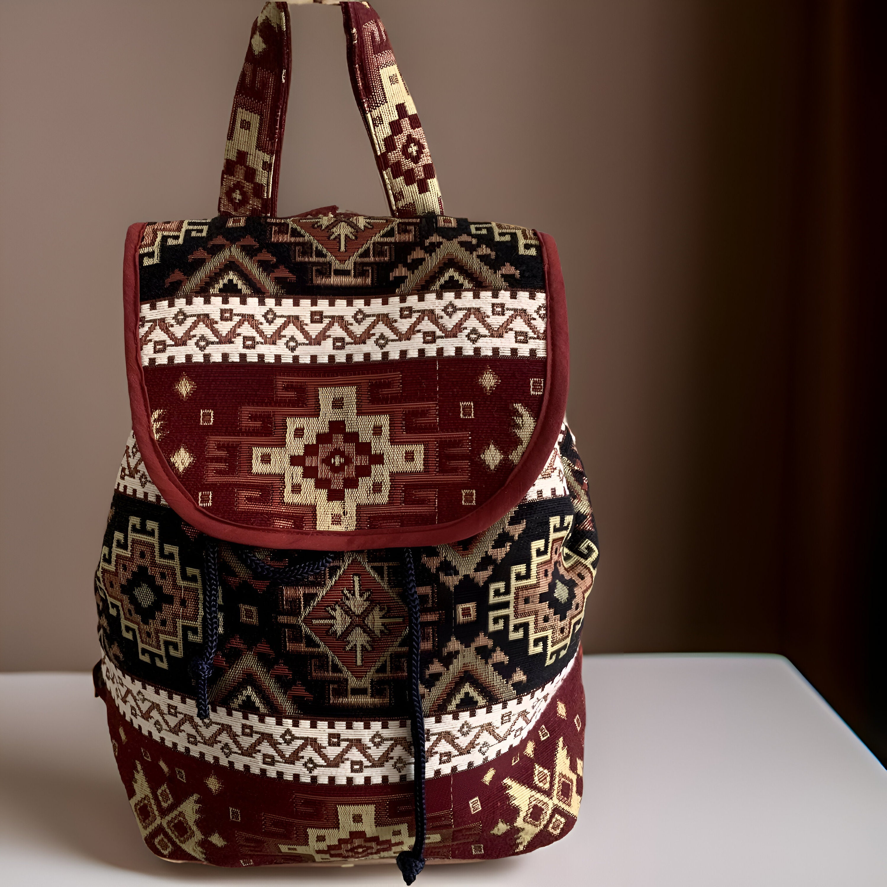 Sac à Dos Artisanal Arménien - Coton Multicolore - Fait Main, Femme