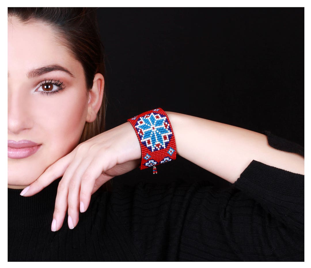 Bracelet Poignet Arménien En Obsidienne Noire – Métal Melchior – Filigrane – Neuf Sans Emballage