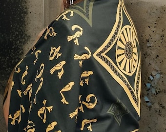 Luxury Cashmere Blend Shawl - Armenian Alphabet High-End Custom Design | Fall & Winter Ethnic Wrap, Cultural Accessory, Unique Armenian Gift
