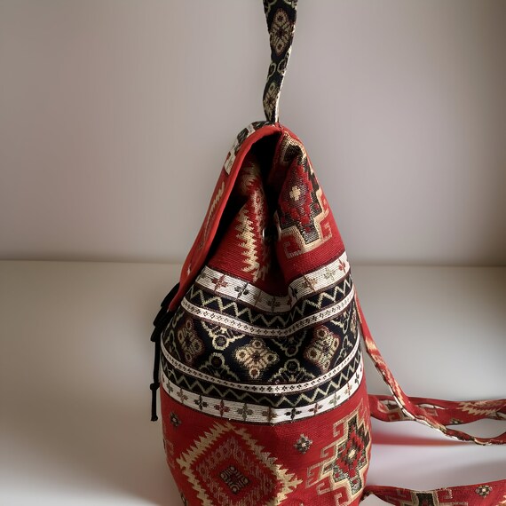 Armenian Bohemian Backpack Ethnic Rug Purse With Tribal  display picture 1