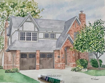 Custom Home Watercolor Portrait