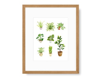 Houseplant  Watercolor Art Print, Plant Lady, 8 x10