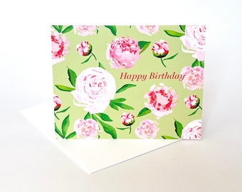 Peony Birthday Card