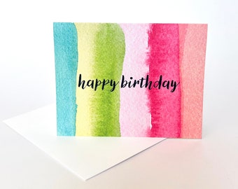 Birthday Greeting Card ( Sorbet Stripes )