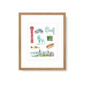 Chicago Landmark Art Print, 8 x 10 Art Print
