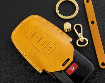 Toyota Series [1] Leather Key Fob Cover C-HR Camry Prius 4Runner - Personalized Stamp - Handcrafted in USA