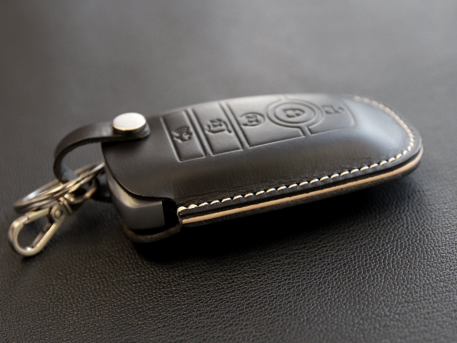 for Ford Key Fob Cover with Keychain, Leather Keyless Entry Car