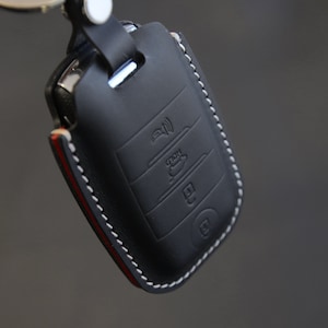 KIA Series [1-4] Leather Key Fob Cover - K3, K5, Cerato, Forte, Sorento, Rio, Rio5 - Italian Veg-Tanned Leather - 4 Buttons