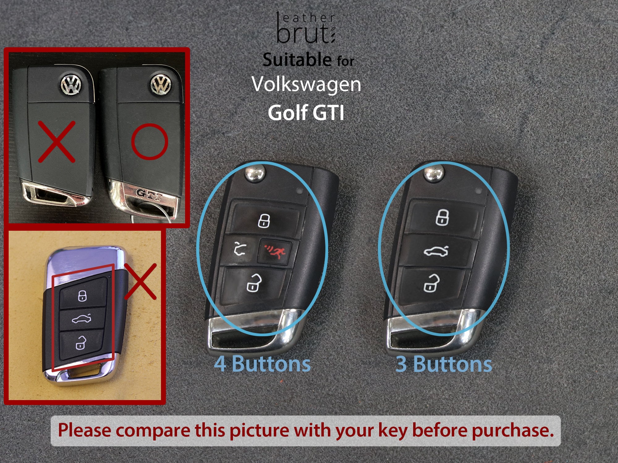 Golf gti key sale cover