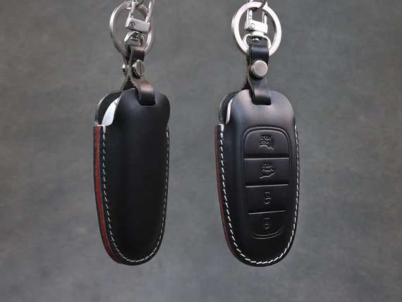 Black Leather Car Remote Control Key Cover Guard Key Case Bag Premium Quality 