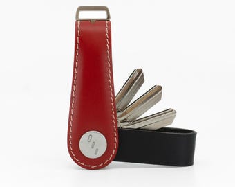 Organizer na klucze - Gaeta Red - Premium Veg-Tanned Leather - Skóra Brut
