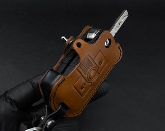 INEOS Grenadier Leather Key Fob Cover - Handmade Italian Leather Case with 3D-Printed Chassis - Heavy Duty Protection, Saddle Stitched