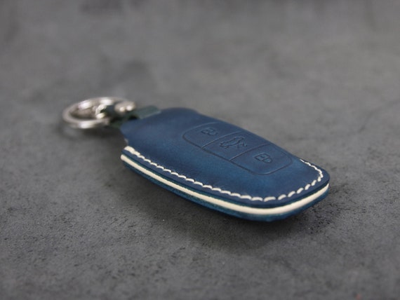 Audi [04-3B] Series Leather Brut Key Fob Cover Leather Case Q7 A6 E-Tron A6L A8L A6 A7 A8 Q8 Italian Veg-Tanned Leather Handcrafted in USA